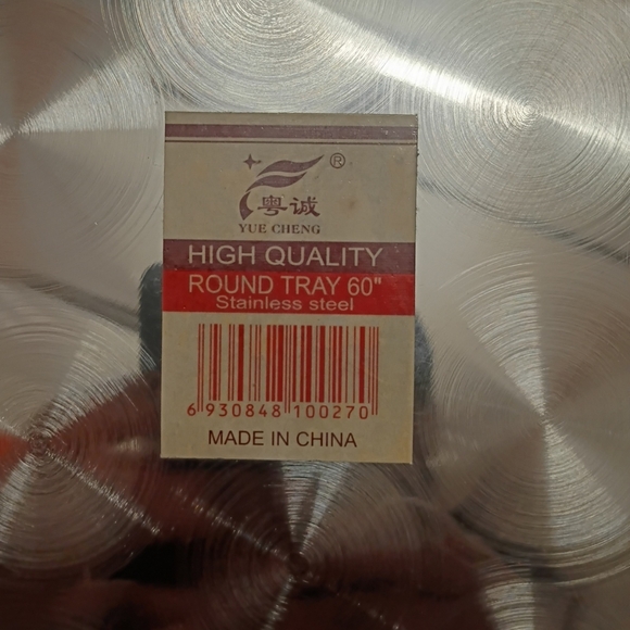 Round Silver Metal Tray - Picture 2 of 3